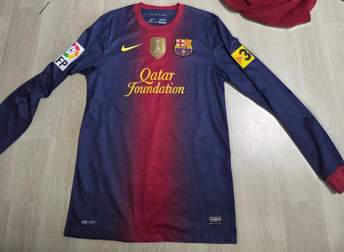 바르셀로나 12 13 메시 유니폼 긴팔 해외S 올오피셜 마킹 상품이미지2