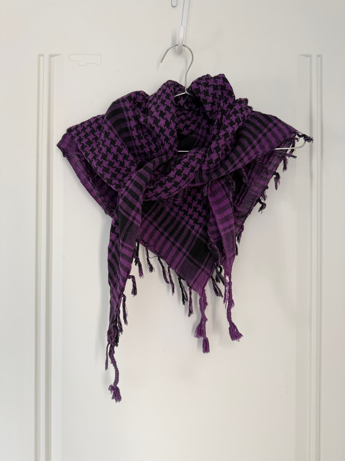 일본빈티지 퍼플 체크 크로스랩 스카프 상품이미지9