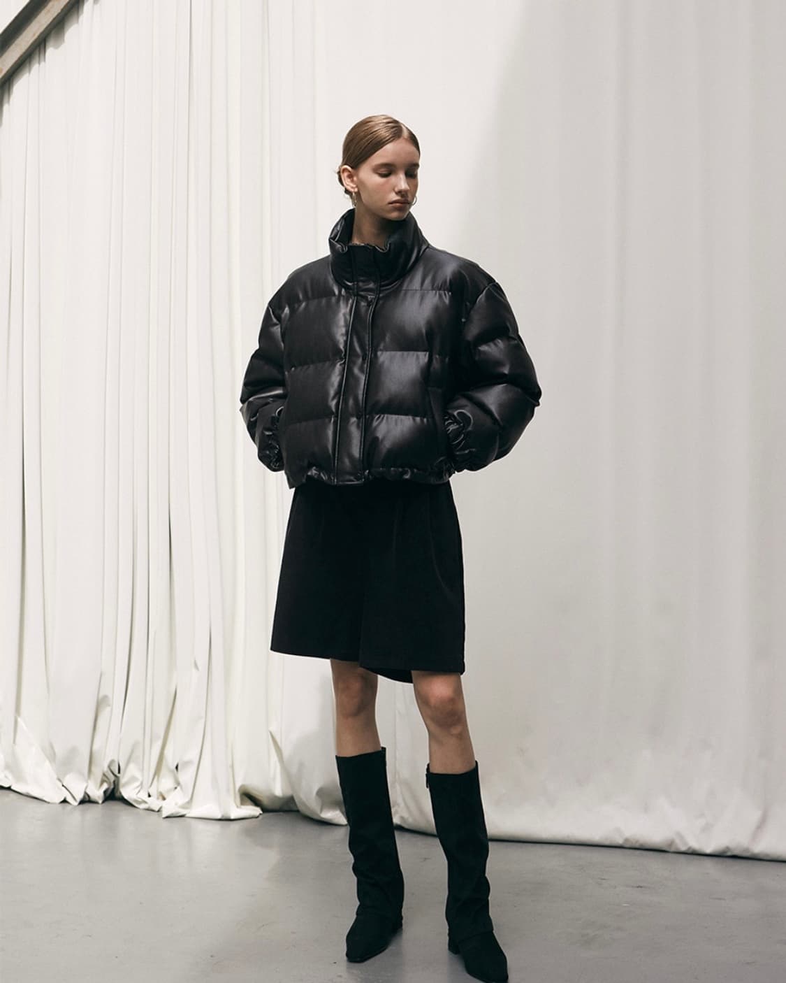 닉앤니콜 SENSUAL LEATHER SHORT PADDING 상품이미지2