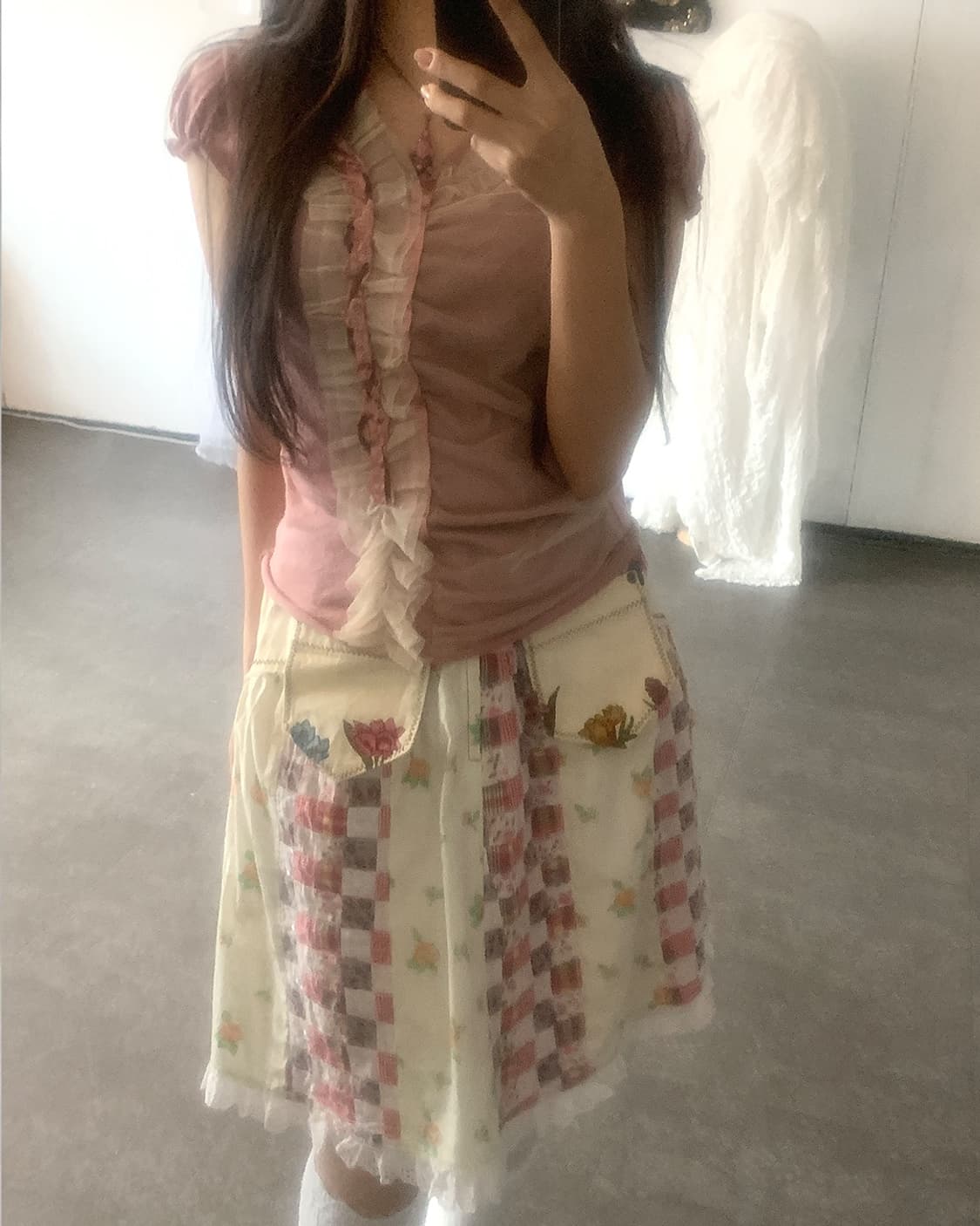 patchwork midi skirt 상품이미지9