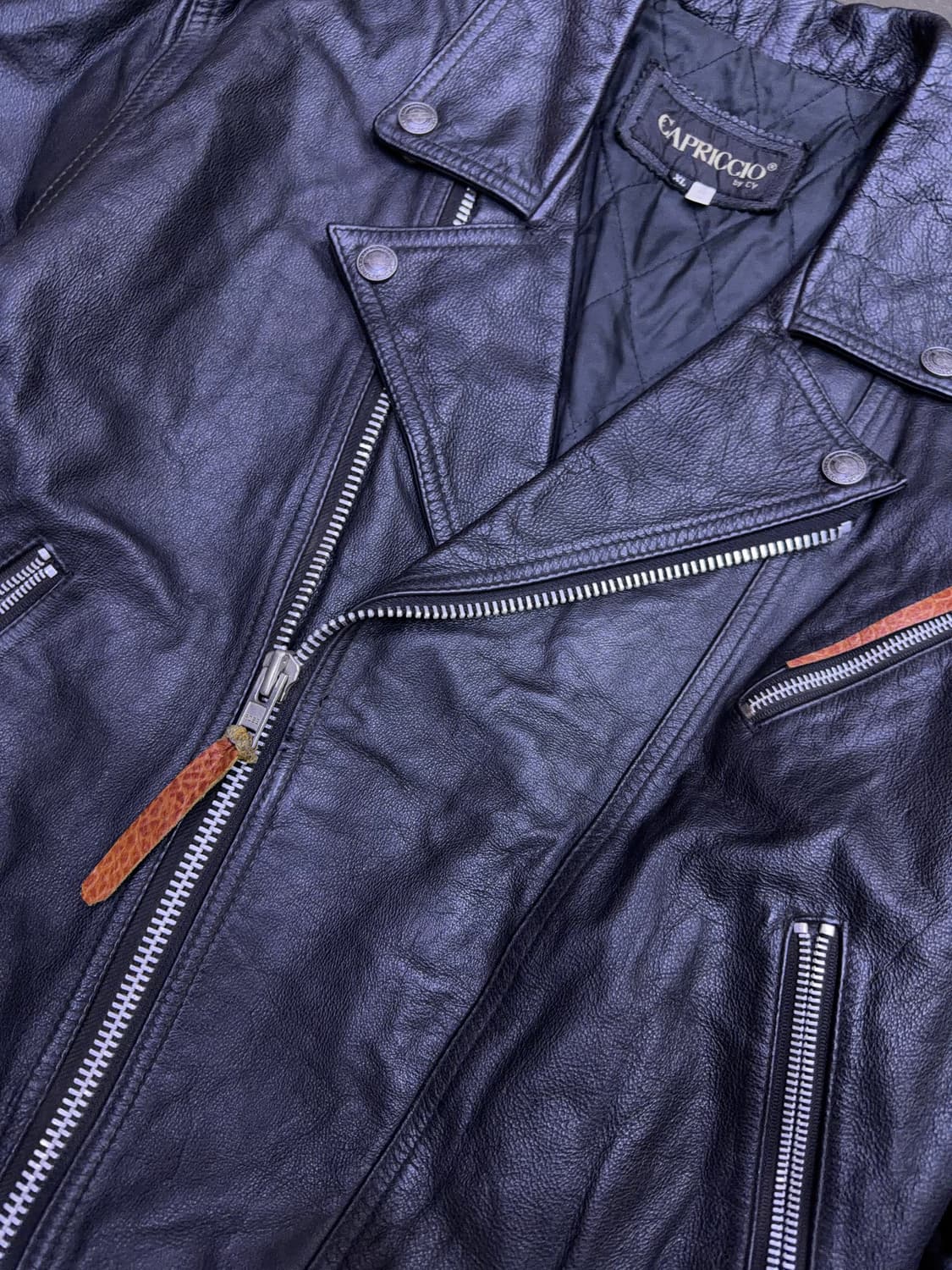 카프리치오 소가죽 바이크 레더 벨티드 라이더자켓 XL 상품이미지5