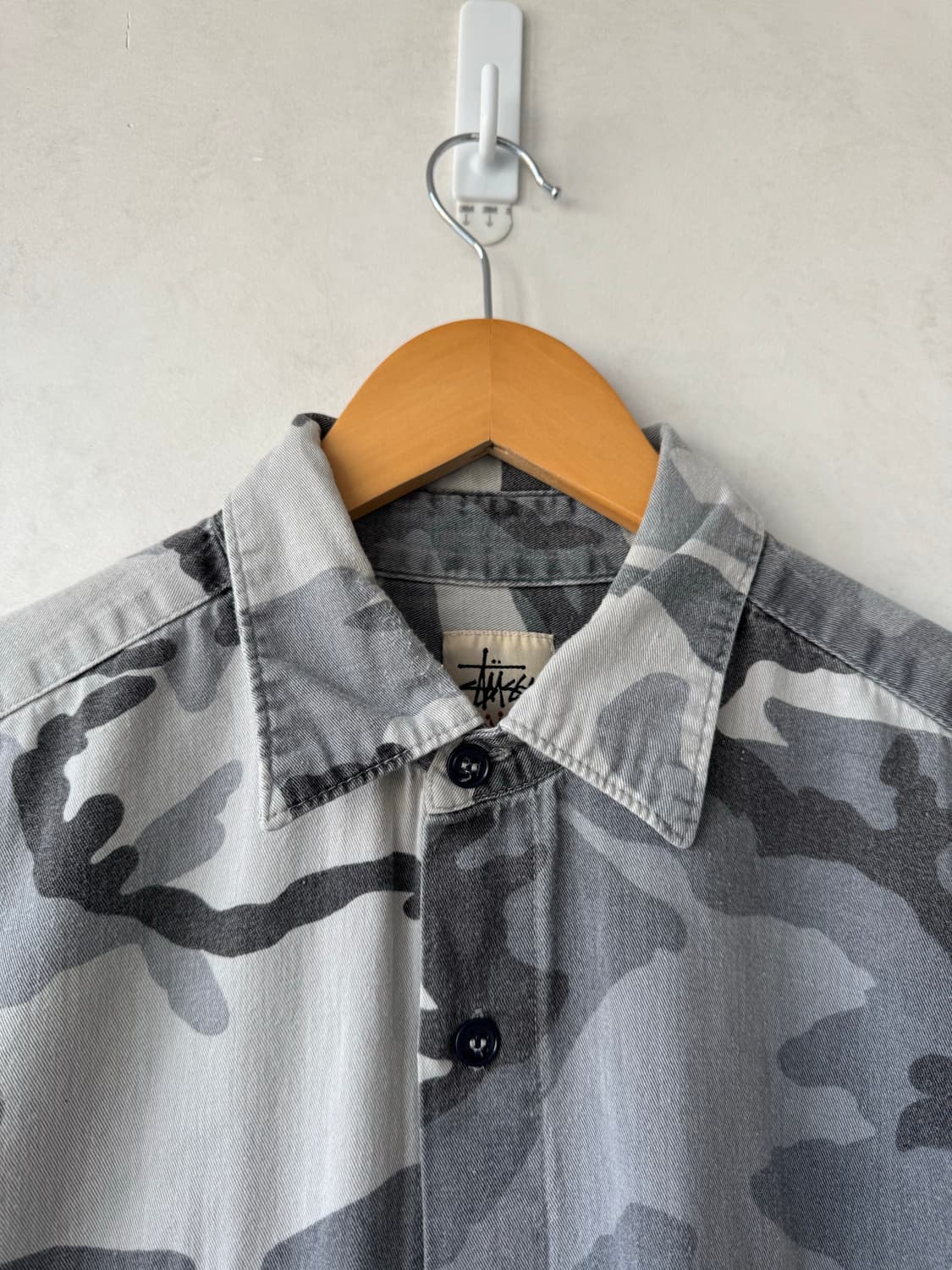 90s 스투시 카모 하프셔츠 상품이미지4