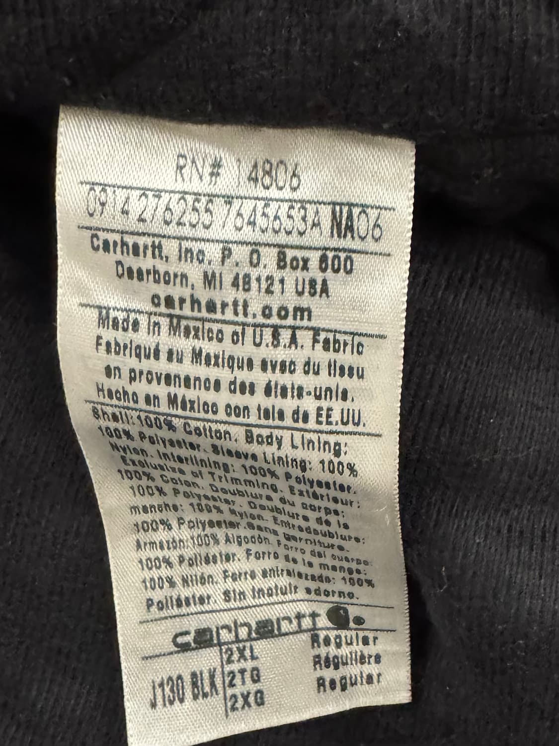 빈티지 칼하트 j130 액티브 자켓 XXL 블랙 상품이미지4