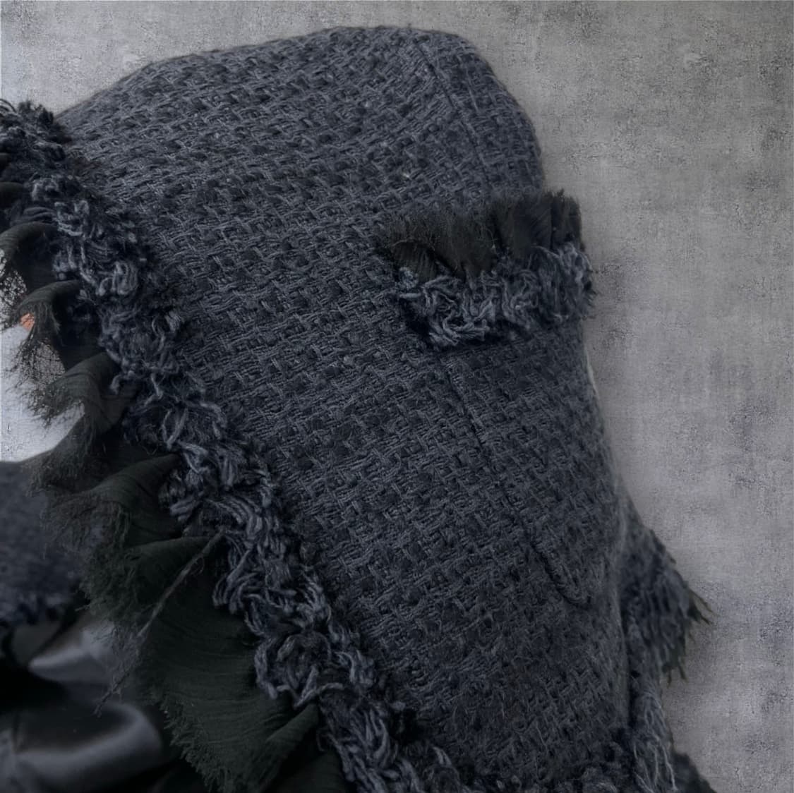 막스앤스펜서 M&S 딥네이비 노카라 프릴 트위드 자켓 12 상품이미지8