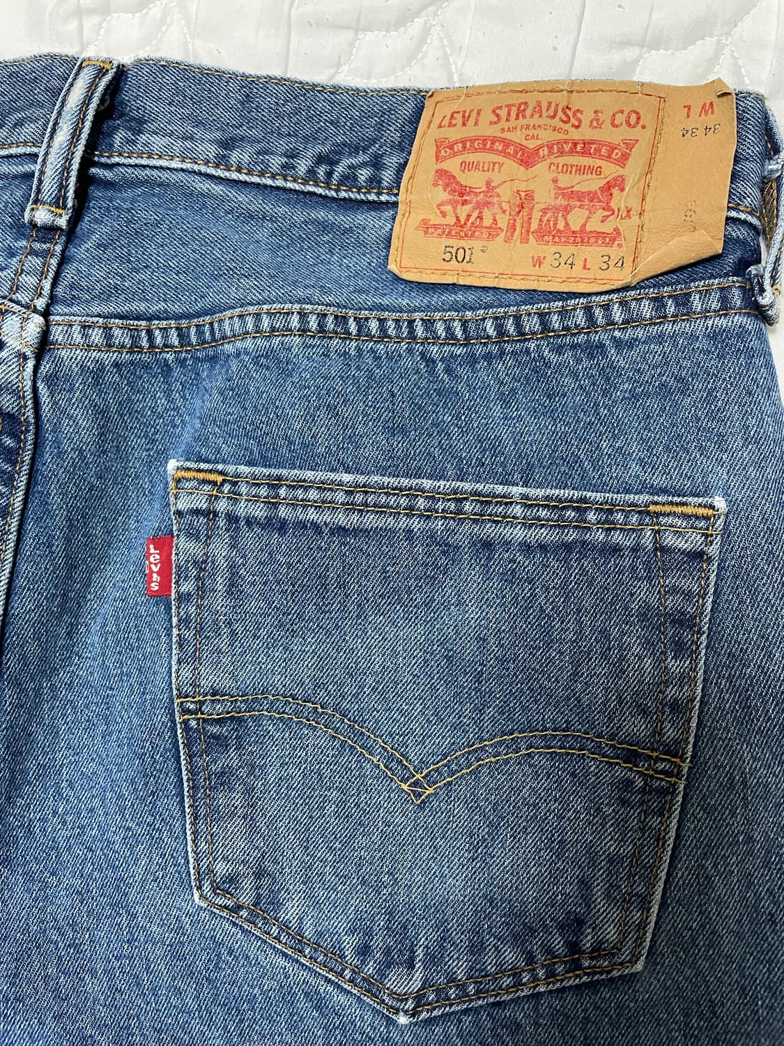 리바이스 501 리메이킹데님 무릎절개  상품이미지7