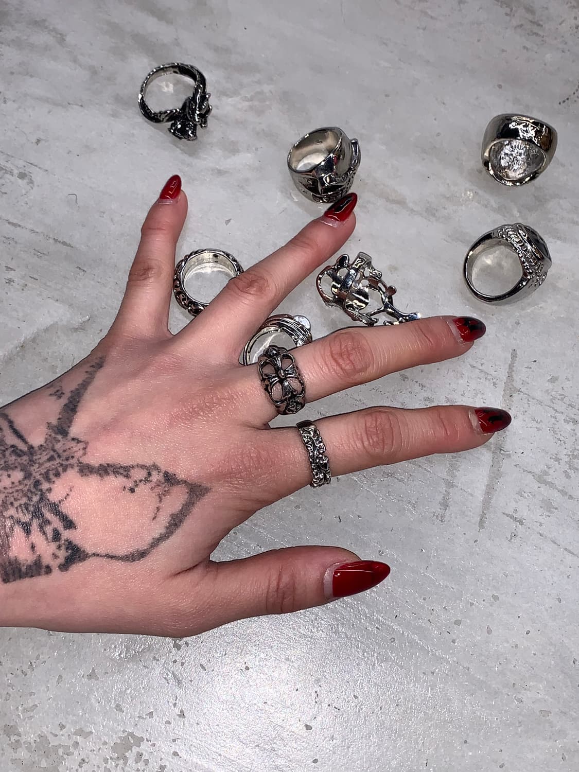 빈티지 펑크 볼드 십자가링 상품이미지1