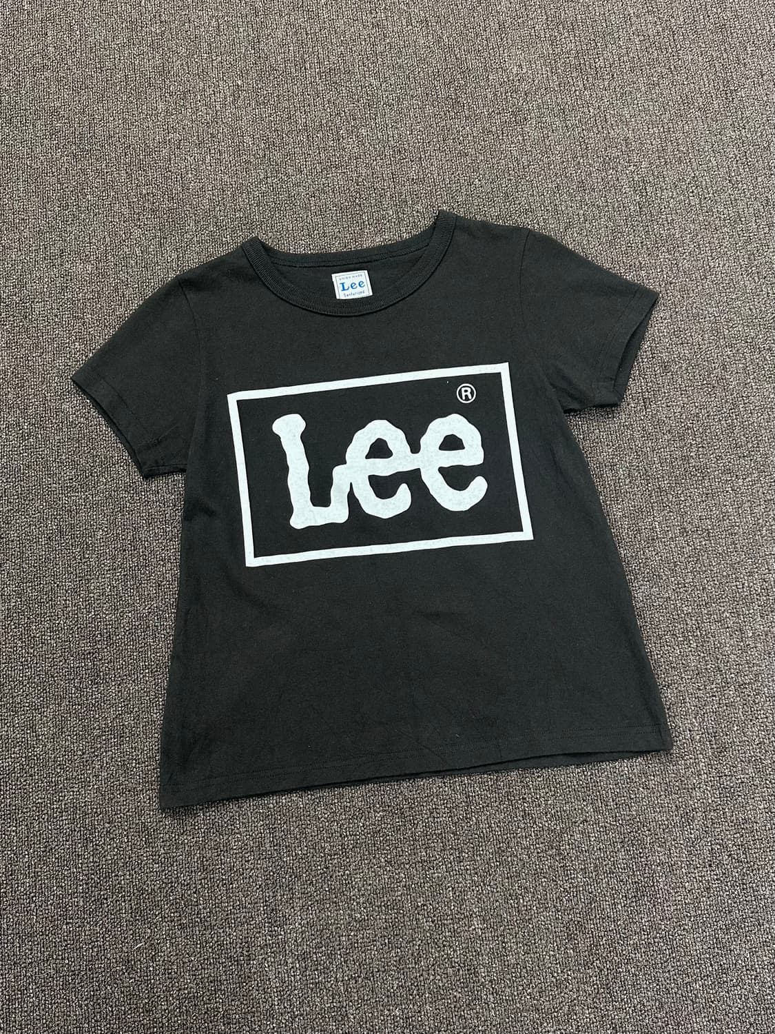 S)Lee 빅 로고 프린팅 블랙 반팔 상품이미지3