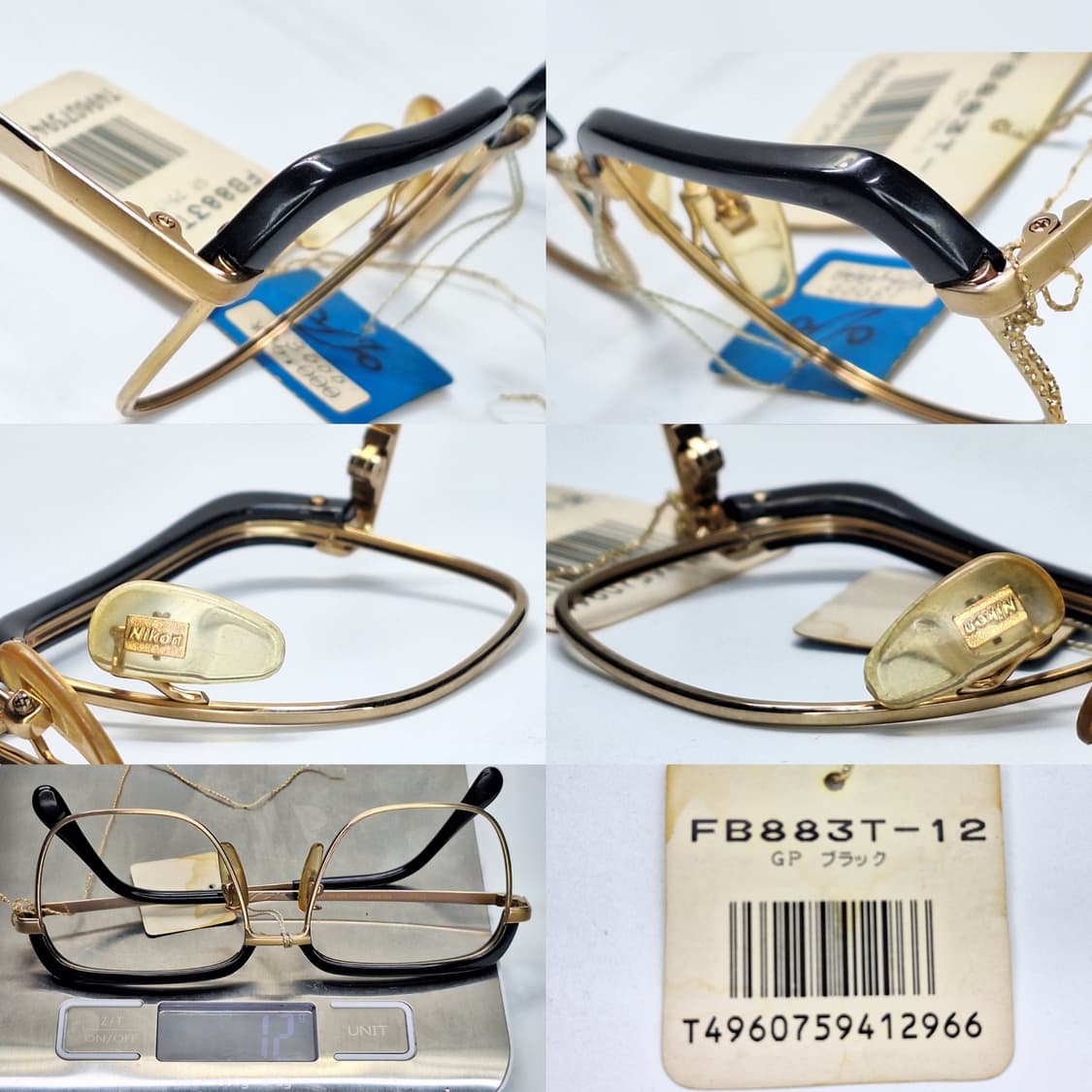 니콘 FB 883T-12 안경테 52mm 하금테 브로우라인 안경테 티타늄 상품이미지3