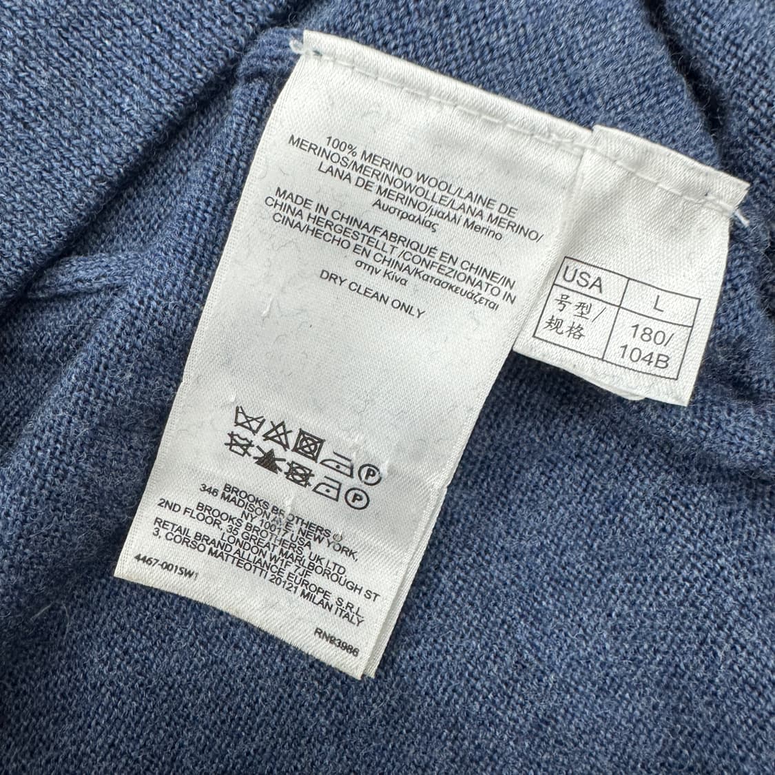 L(105) 브룩스브라더스 메리노울 반집업 니트  상품이미지5