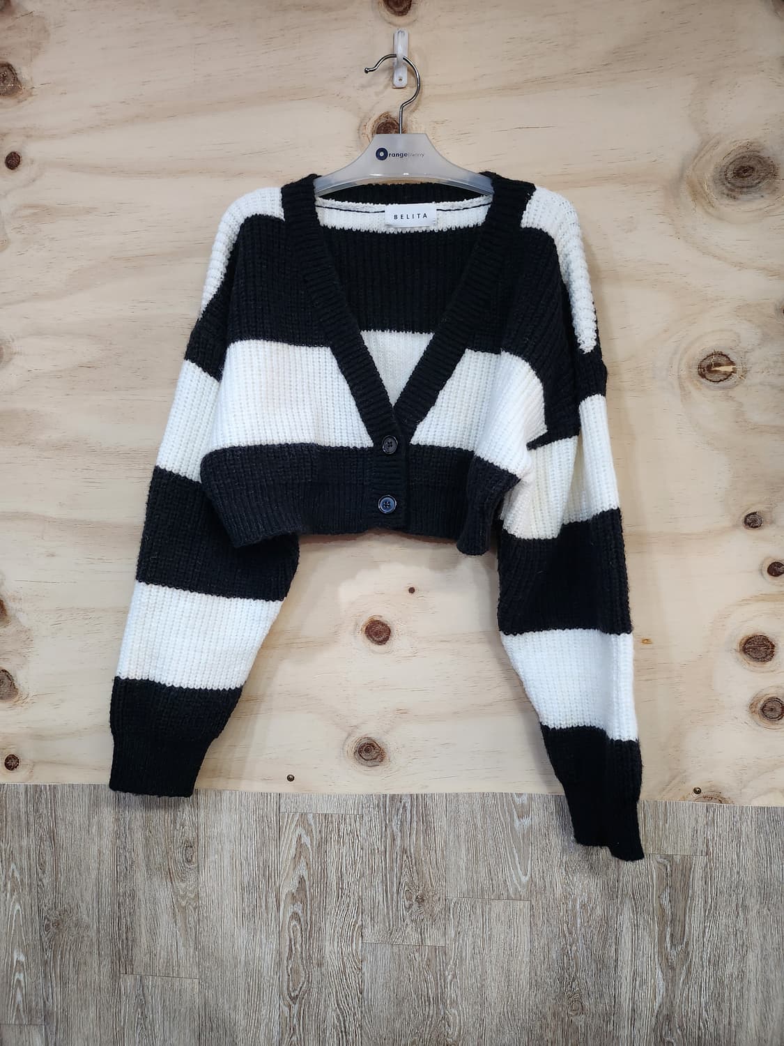 638) BELITA 스트라이프 크롭 가디건 상품이미지1