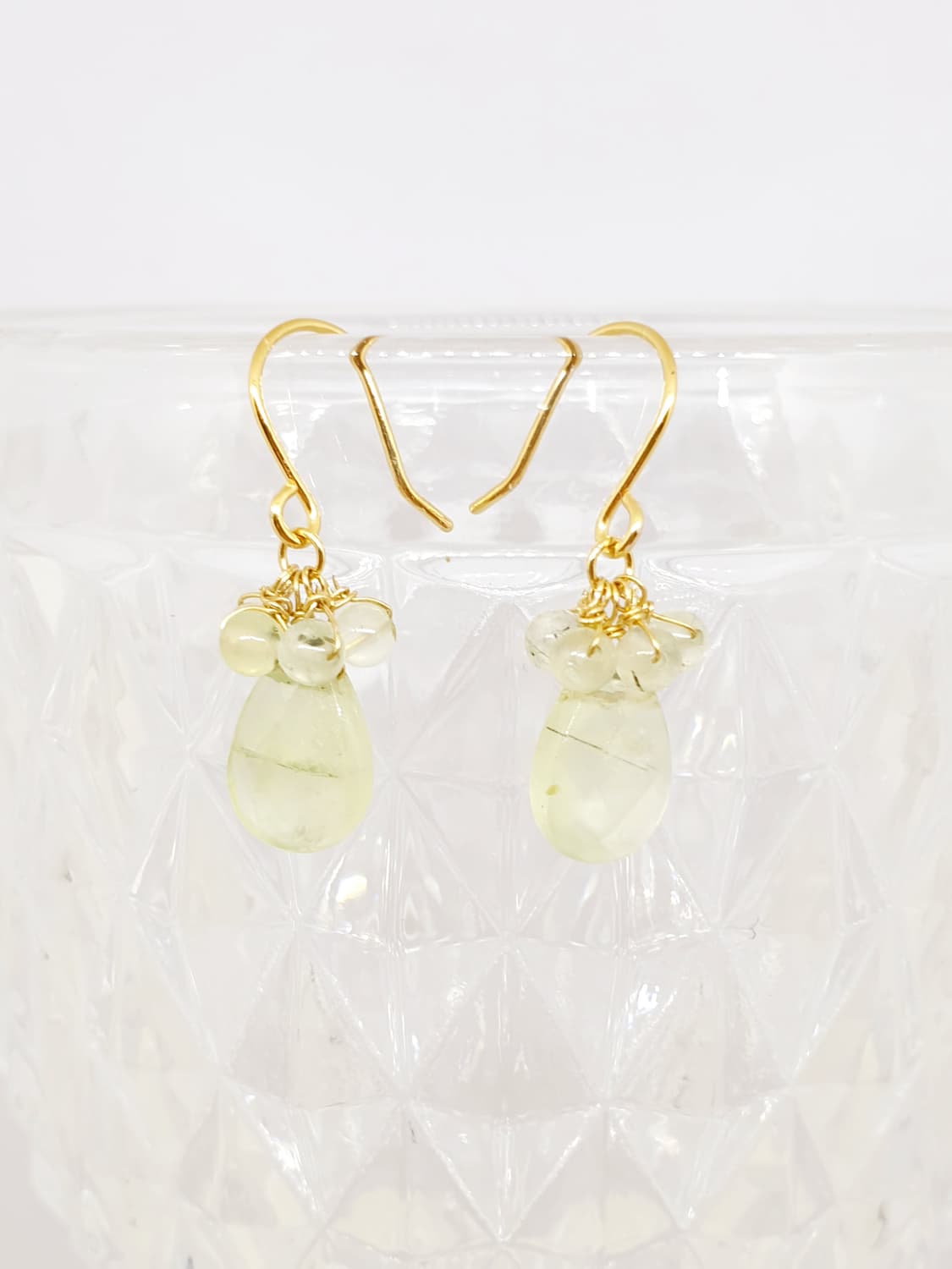 청포도석 그린 프레나이트 귀걸이 상품이미지2