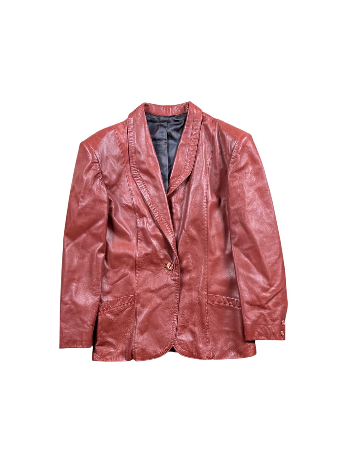 Acuario (Made in Spain) 레드 컬러 레더 블레이저 상품이미지1