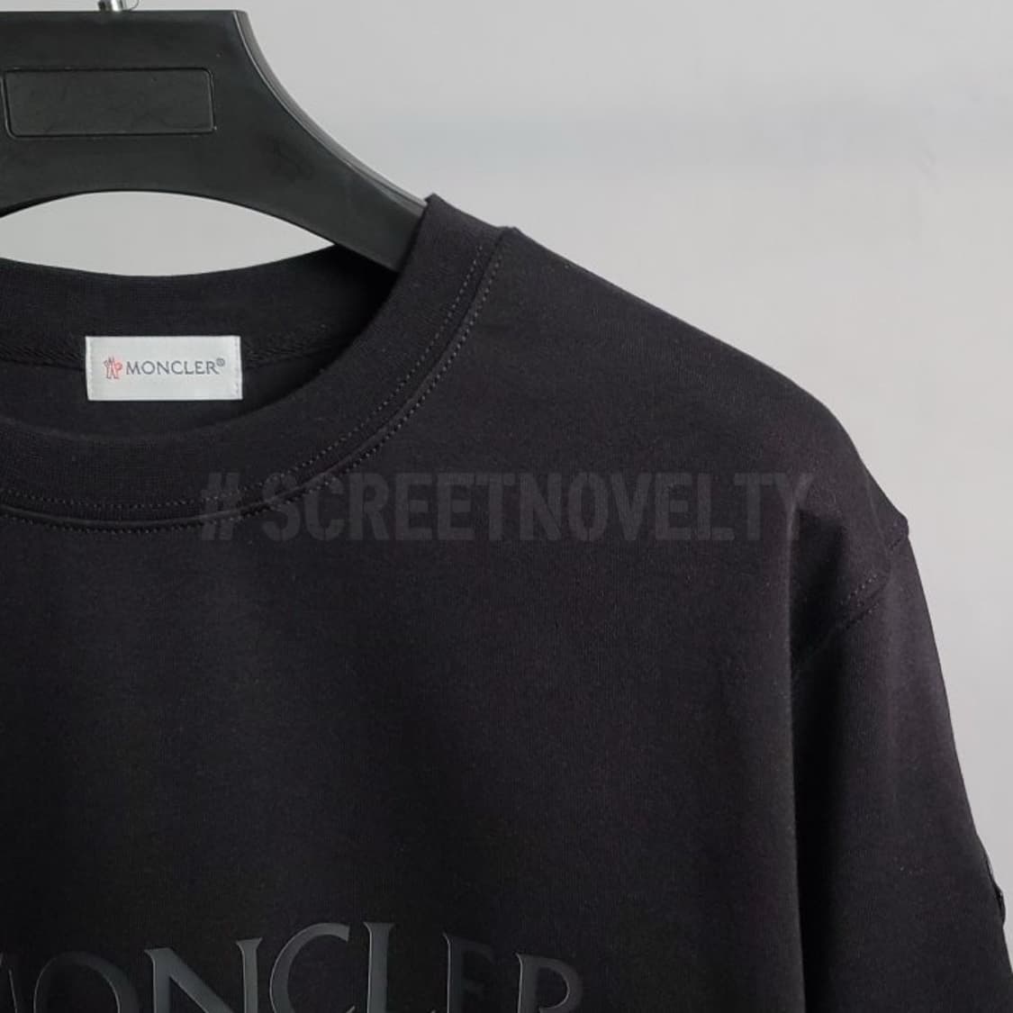 몽클 블랙 코튼 맨투맨 상품이미지5