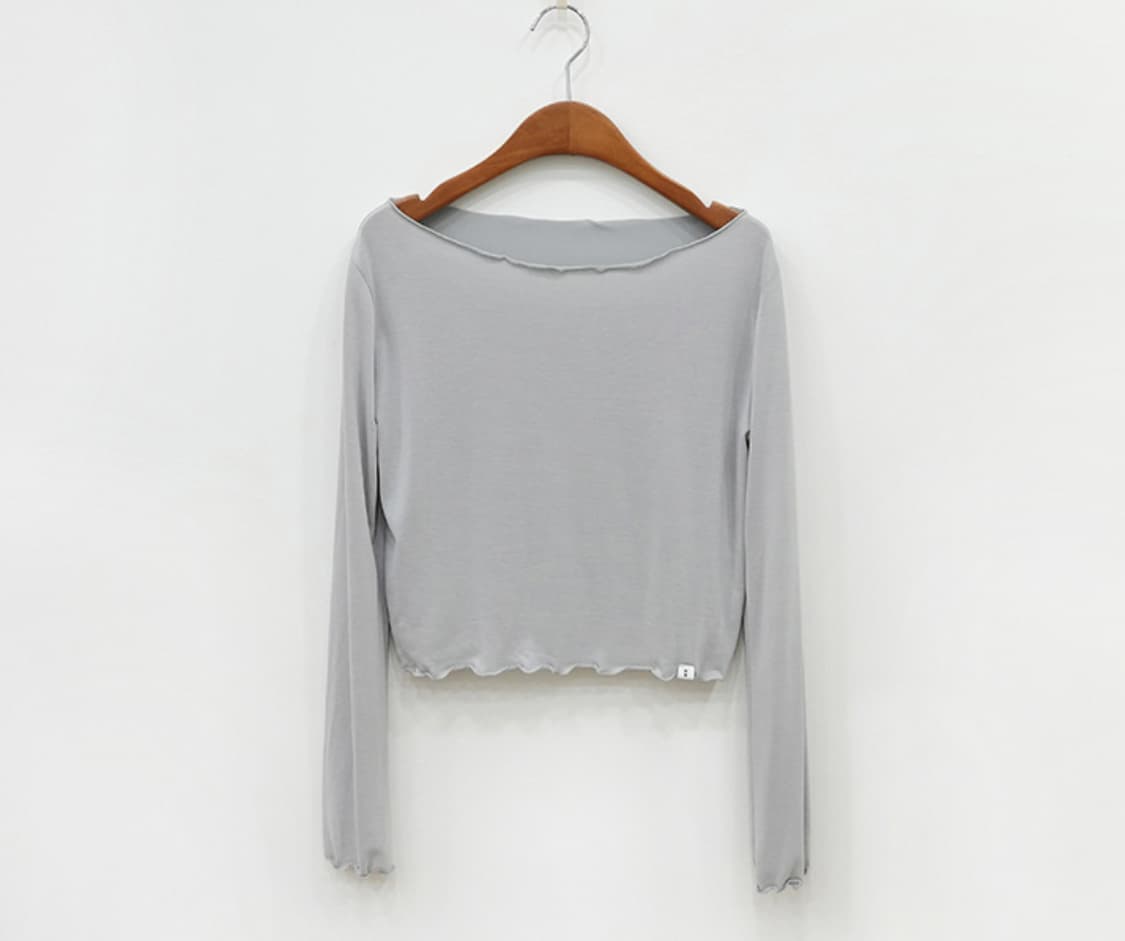 소함소함요가복 프릴보트넥 커버업 라이트그레이 상품이미지2