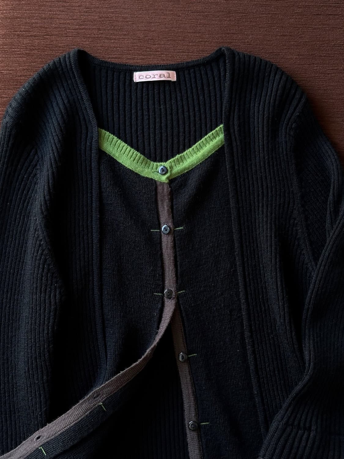 2way design fake layer knit top 상품이미지2