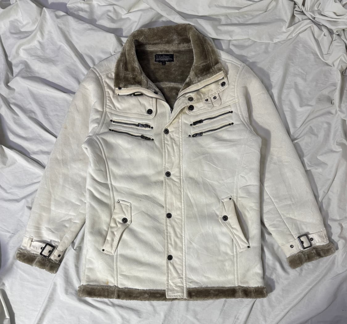 Gilevans 스웨이드 보아 하이넥 자켓 y2k vkei 토네이도마트 상품이미지1