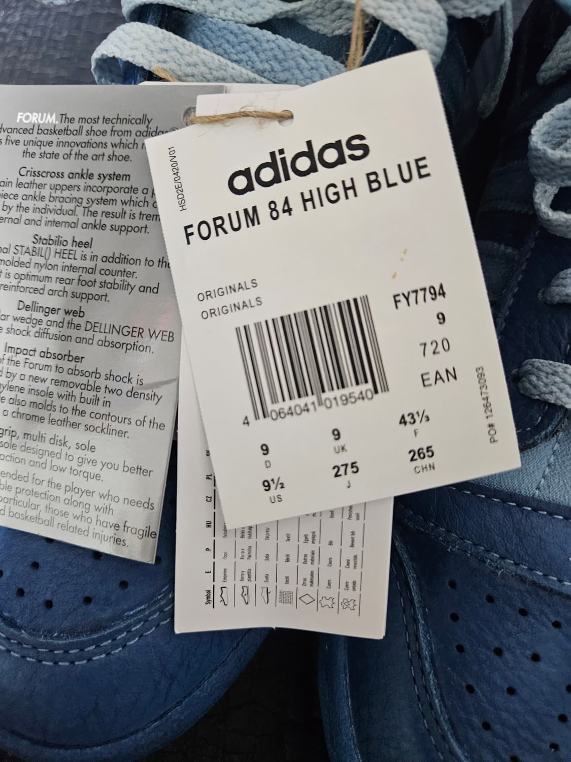 [275] 아디다스 OG 포럼 84 하이 인디고 새상품 상품이미지4