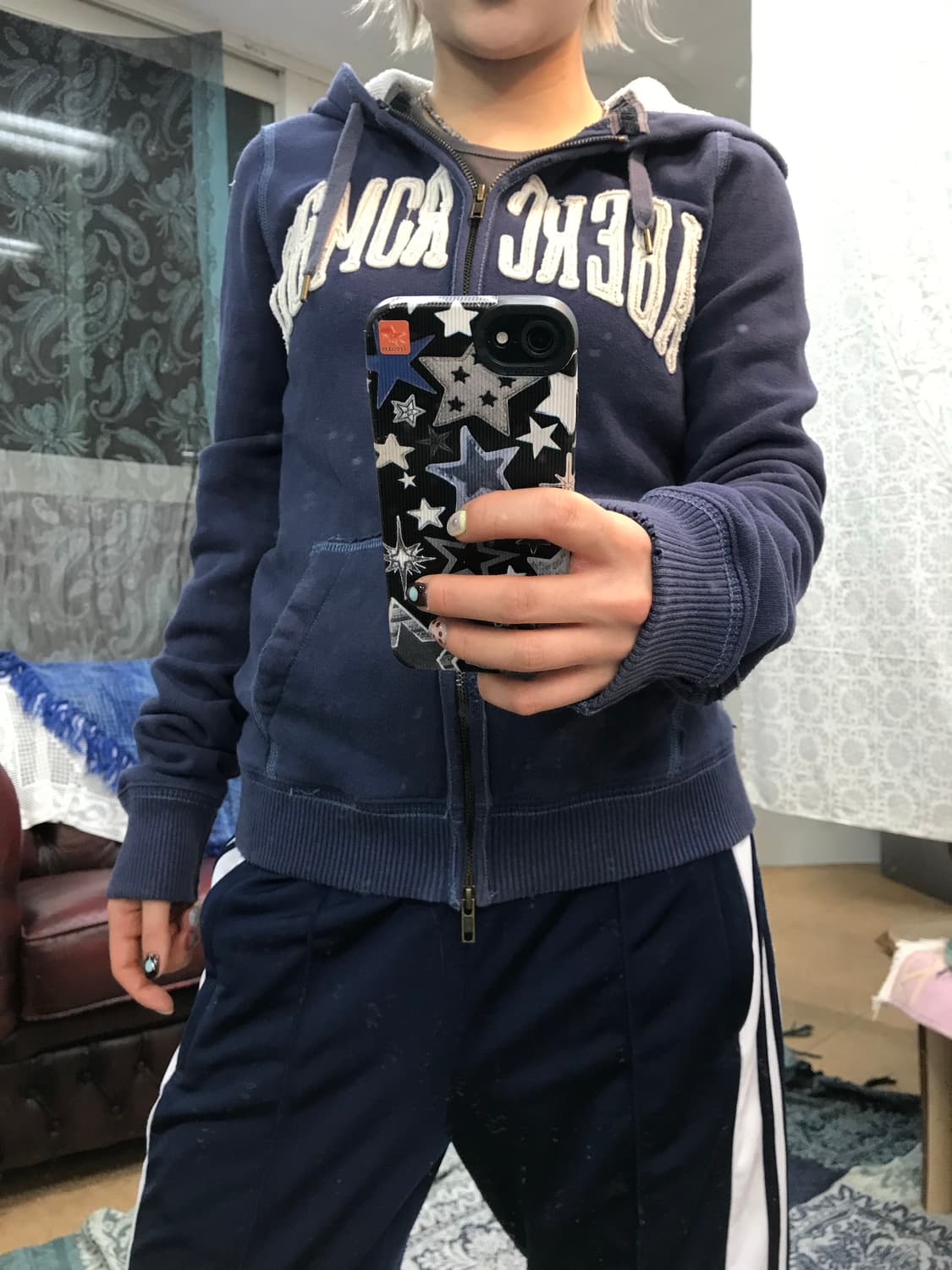 아베크롬비 여성 자수 투웨이 기모 후드집업  상품이미지2