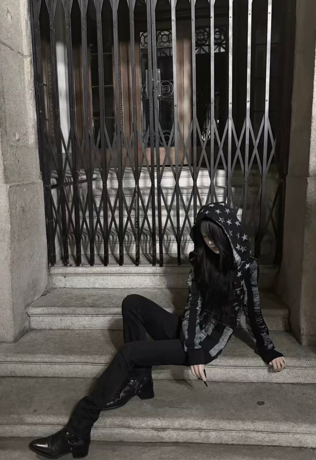 Star Pattern Stripe Hoodie 상품이미지5