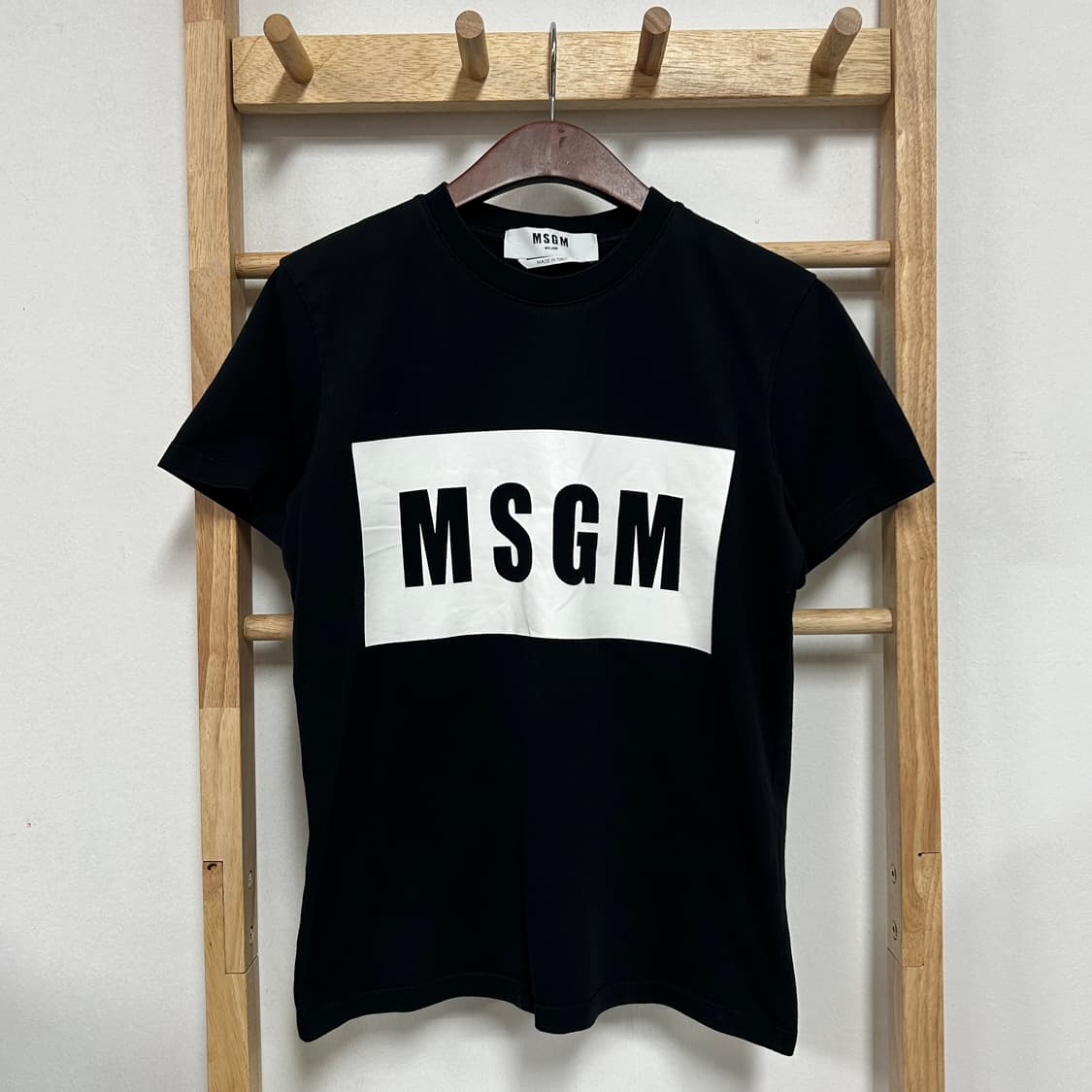 MSGM 박스로고 반팔 티셔츠 블랙 상품이미지3