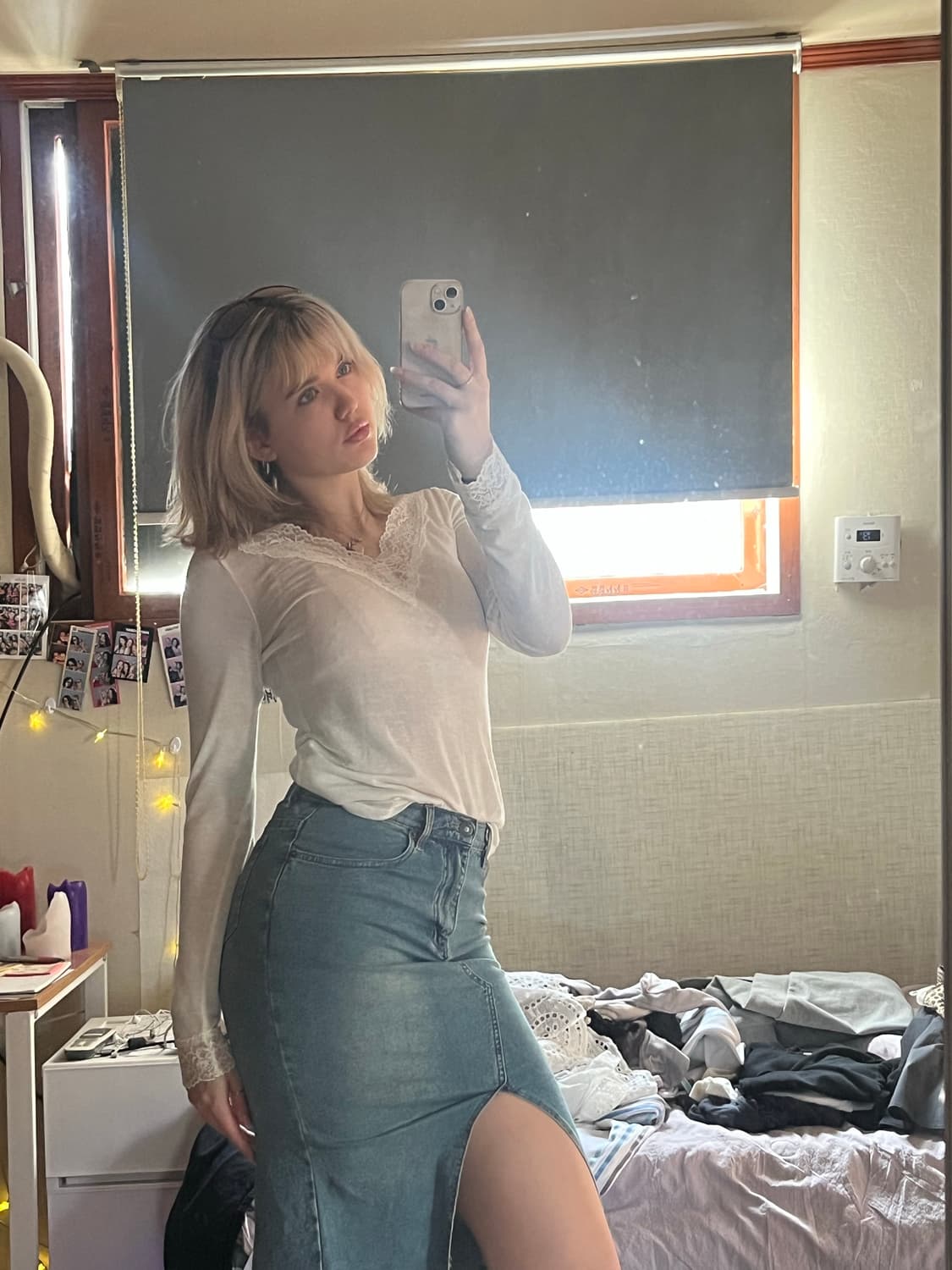 빈티지 데님 미디 스커트 M (20일까지 구매가능함) 상품이미지1