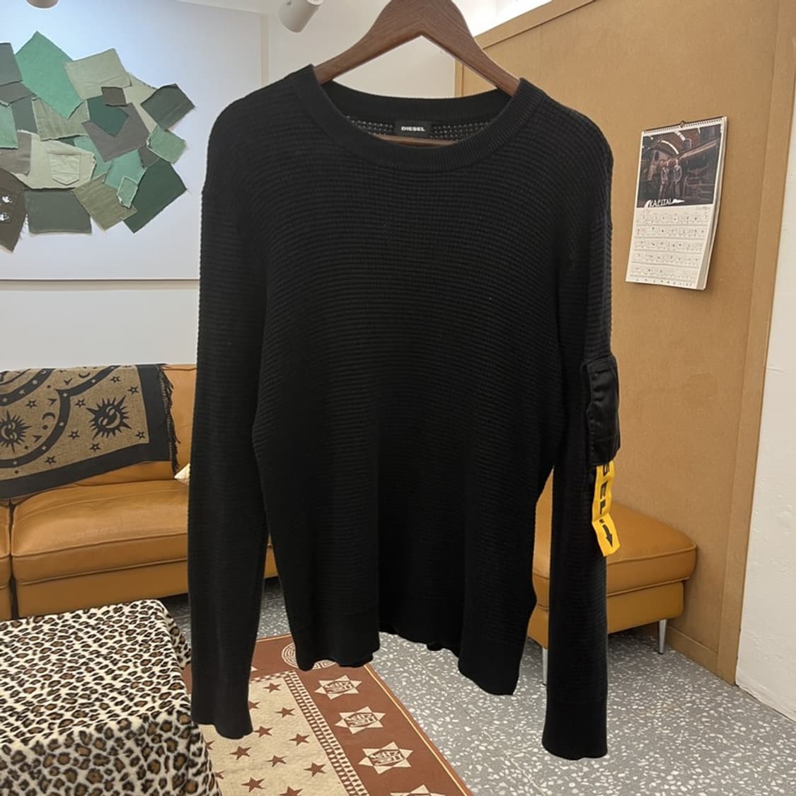 디젤 스트릿 힙합 포켓 스트랩 와플 니트 95 C09756 상품이미지3