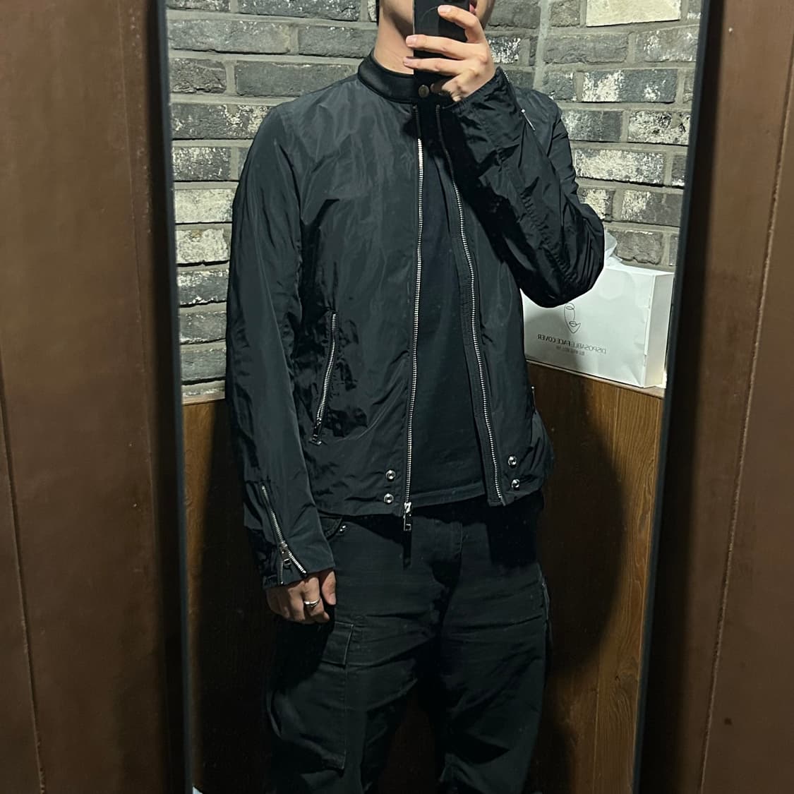 L) 디젤 DIESEL 폴리쉘 싱글 라이더 자켓 상품이미지8