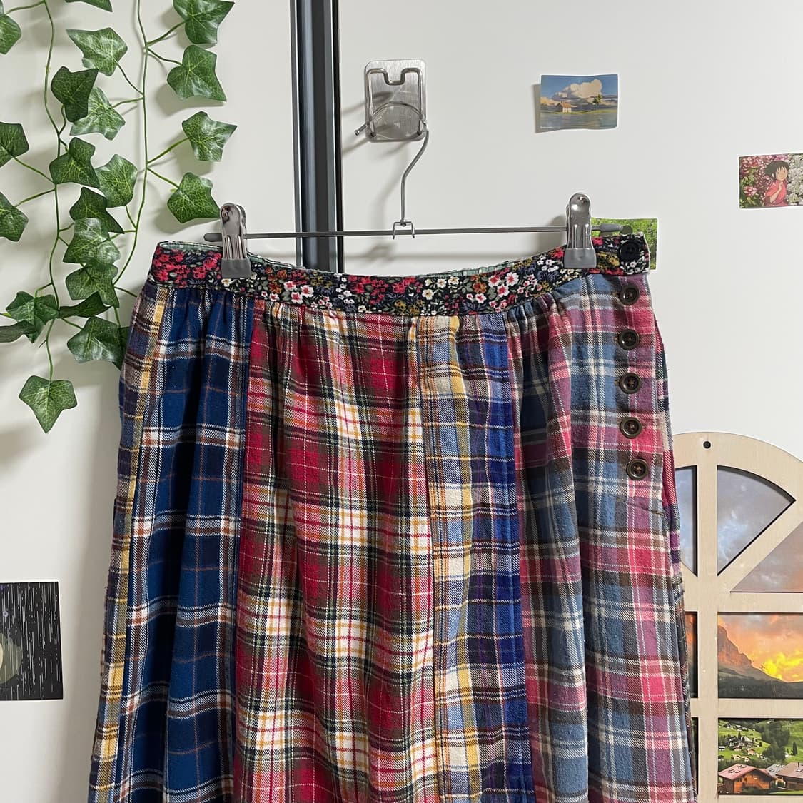 체크 패치 스커트 #롱스커트 #패치워크 상품이미지4