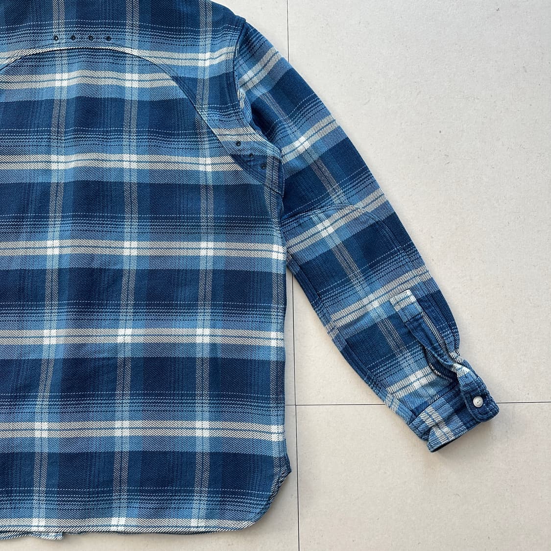 폴로 랄프로렌 플래드 플란넬 인디고 워크 셔츠 L QR인증  상품이미지9