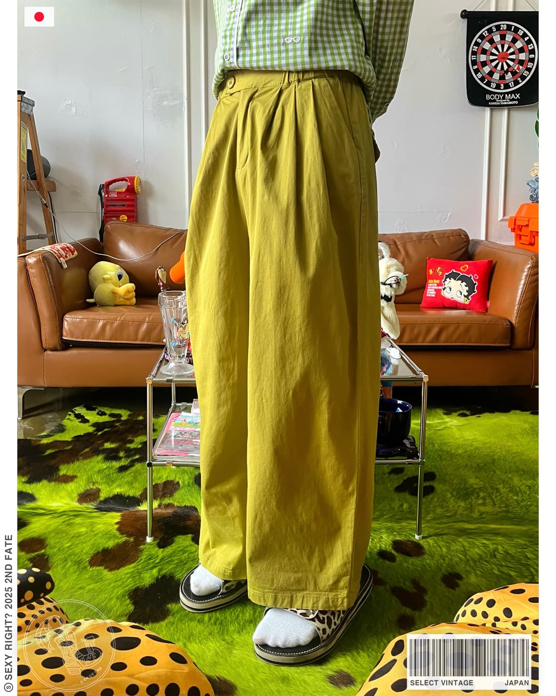 Jpn Vintage 3-Tuck Lime Balloon Pants 상품이미지1