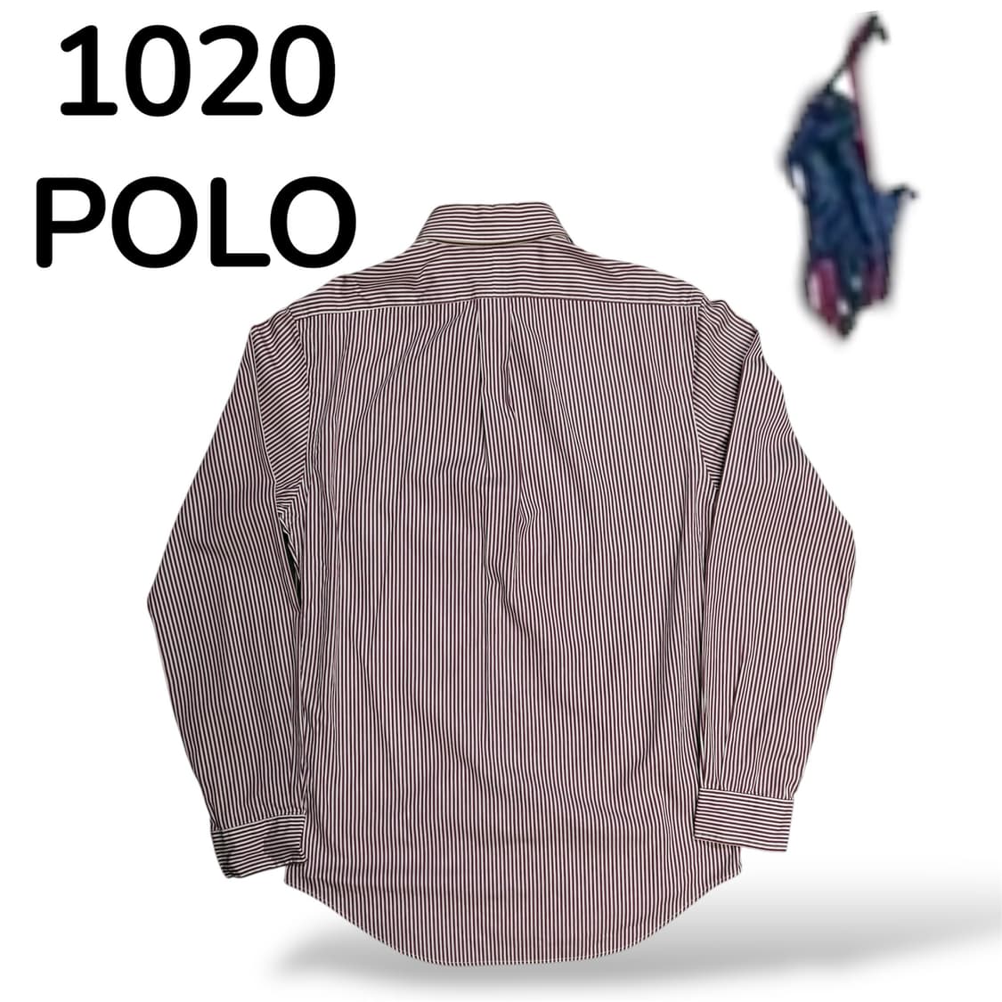 폴로 스몰 로고 스트라이프 레드 패턴 슬림핏 셔츠 M 상품이미지3