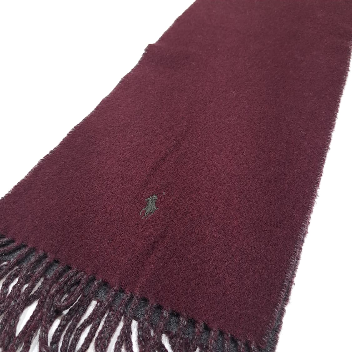 MX462 폴로 이태리판 버진울 양면 버건디차콜 머플러 목도리 상품이미지3