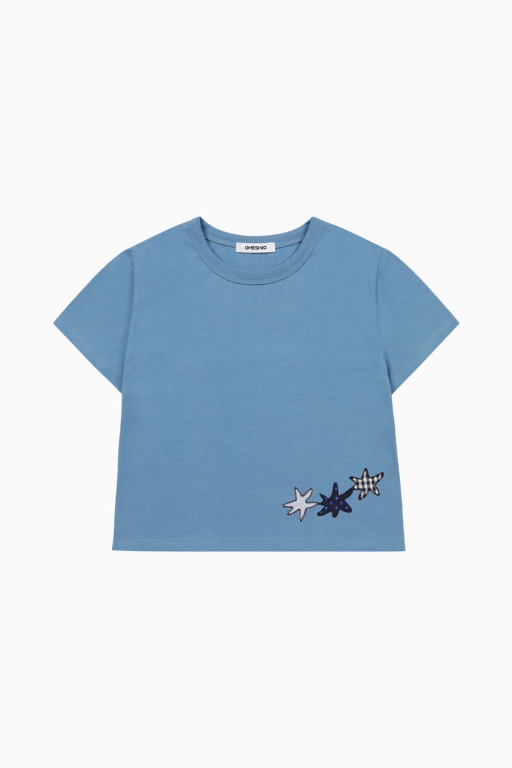 오헤시오 STAR PATCHY T-SHIRT, BLUE 상품이미지1