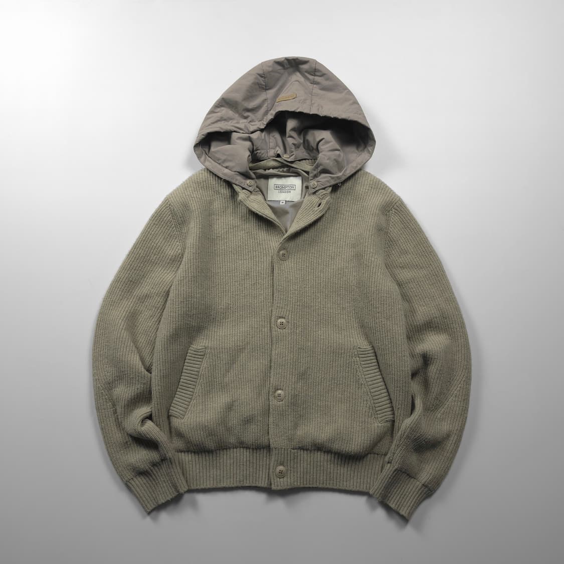브롬톤런던 미니멀 후디 니트 자켓 베이지 (M) 상품이미지1