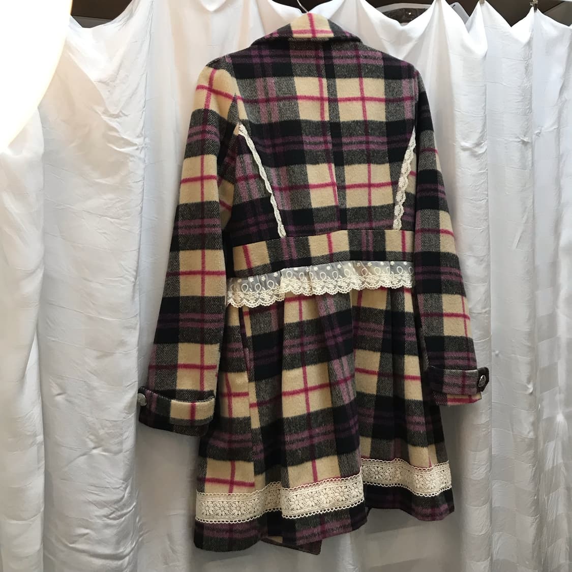 Vintage 하구미 라떼갸루 로리 프릴 울 코트 상품이미지4