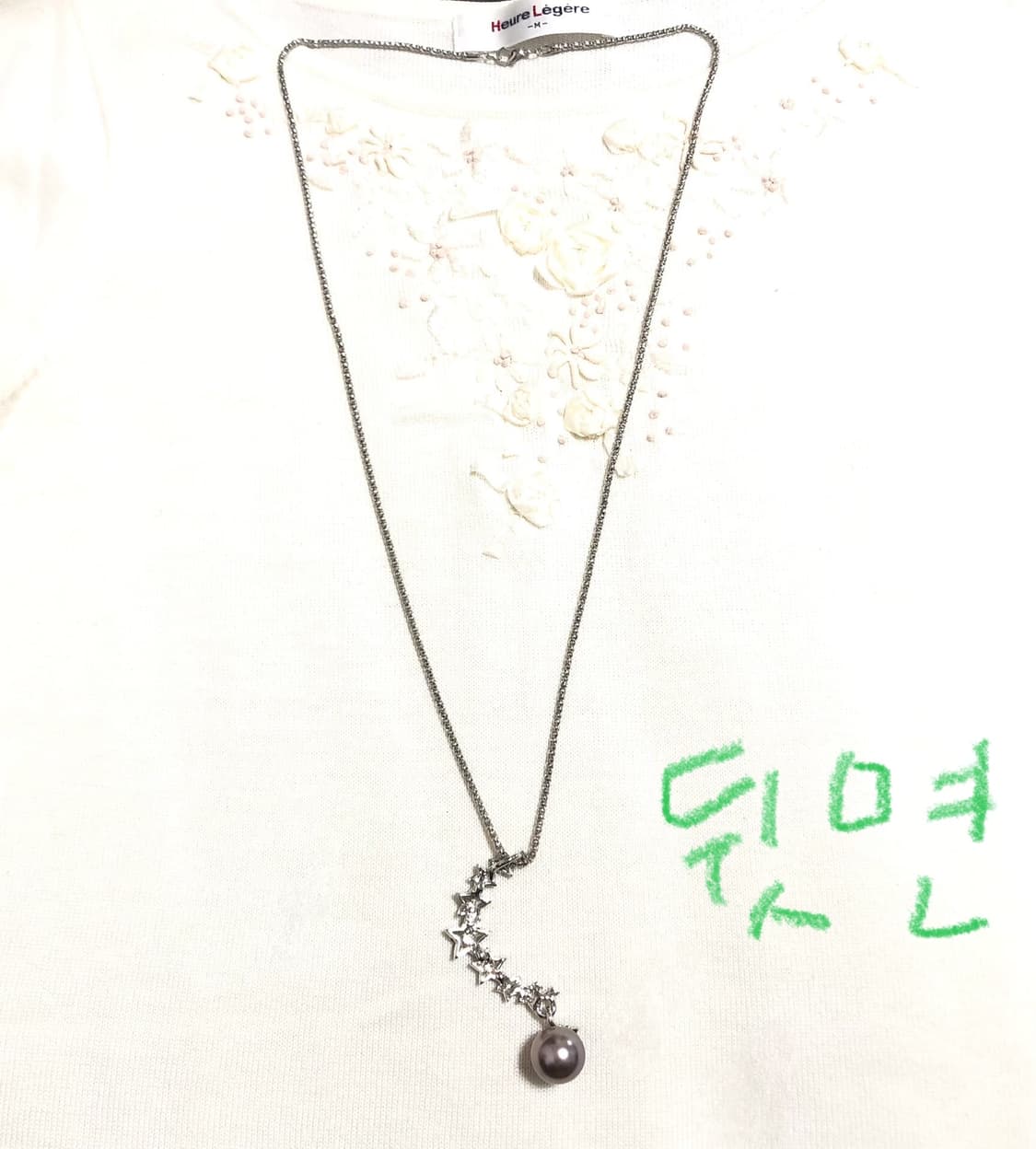 빈티지 달 별 진주 롱목걸이 페어리 오리엔탈 갸루 펑크 모리걸 상품이미지3