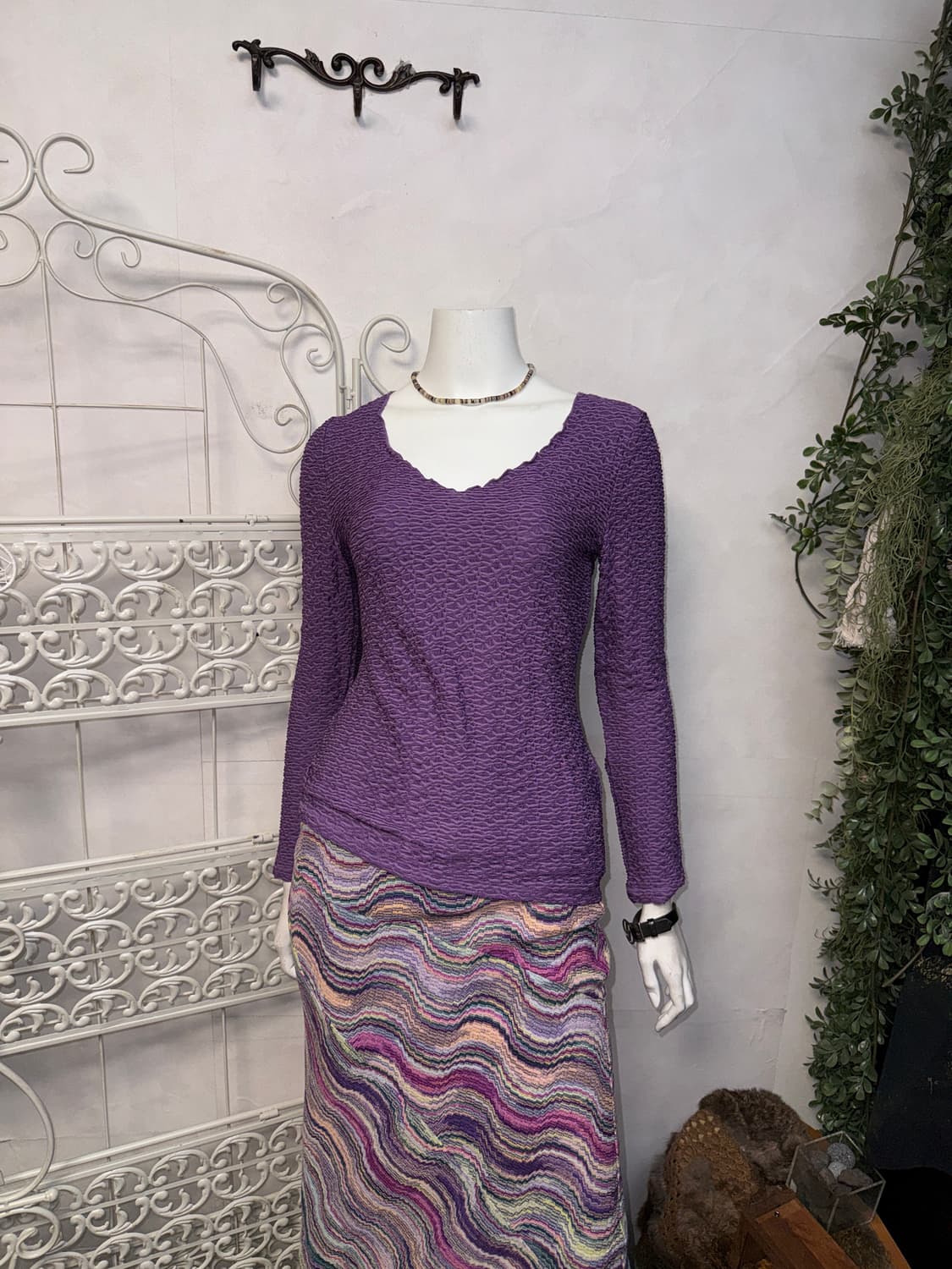 Armani Collezioni purple pleats sleeve  상품이미지2