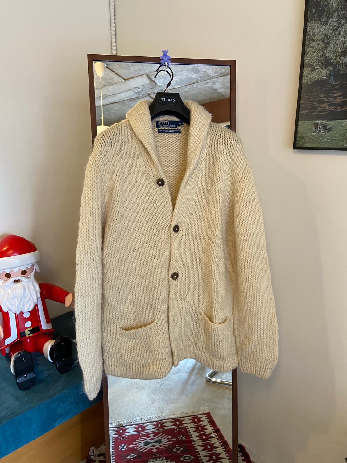 폴로 랄프로렌 아이보리 숄카라 니트 가디건 상품이미지1