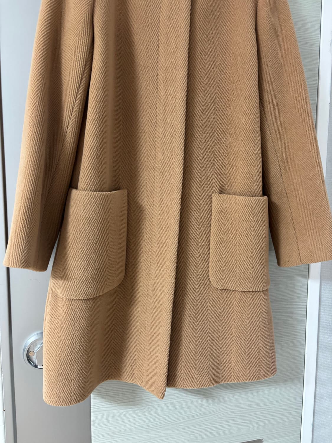 Demi-Luxe BEAMS 울 베이지 헤링본 코트 36 상품이미지2