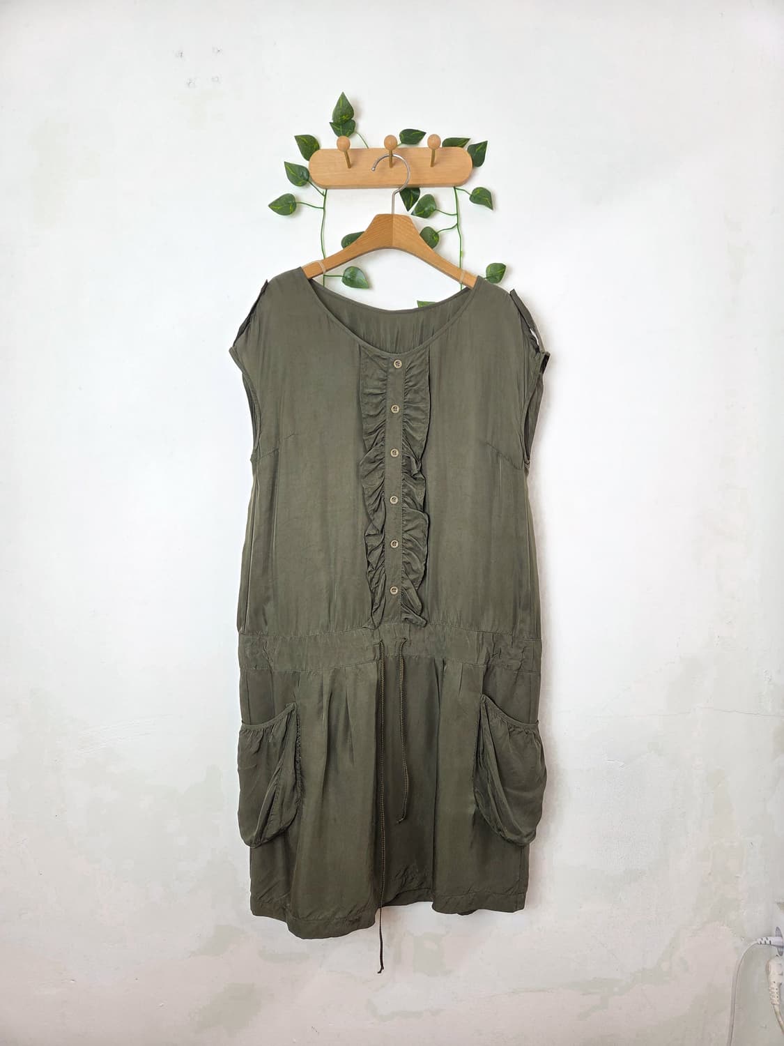 카키 사이드포켓 원피스 상품이미지1