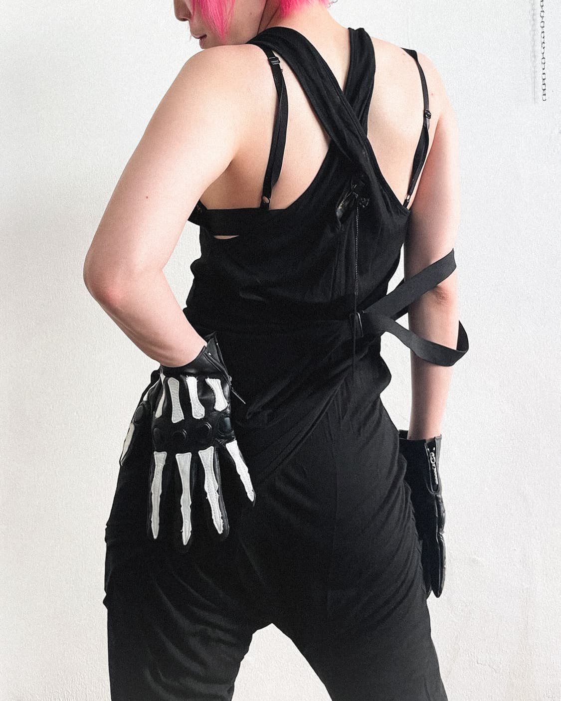 new* 디젤 블랙 골드 드레이프 본디지 스트랩 점프수트 상품이미지1