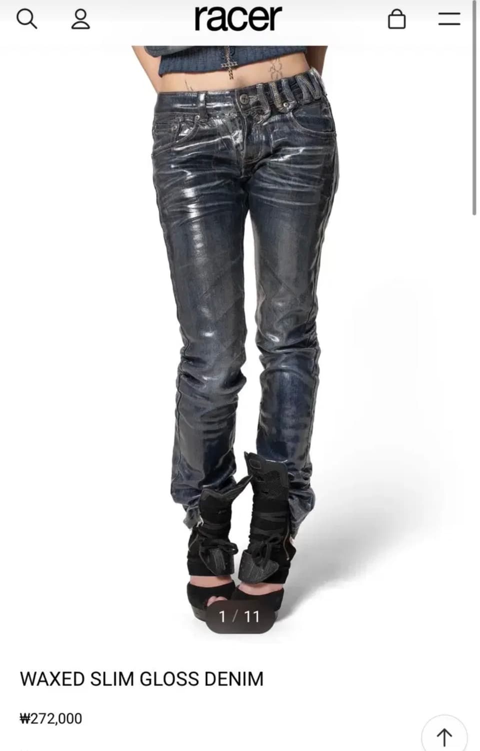 레이서월드와이드 waxed slim gloss denim 상품이미지1
