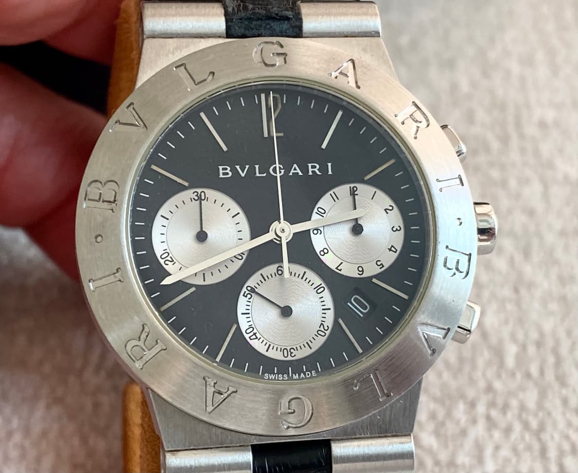 불가리 디아고노 CH35S 35mm 블랙 크로노 쿼츠 미듐 중형 상품이미지3