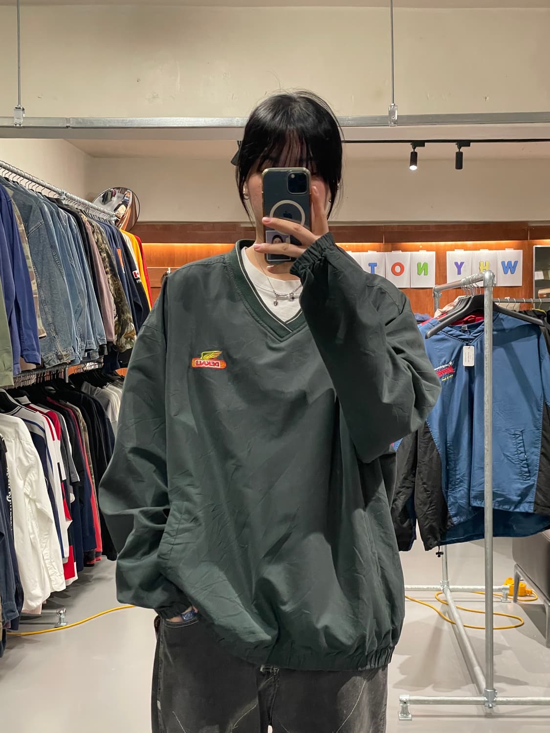 빈티지 바람막이 웜업(다크그린)   상품이미지2