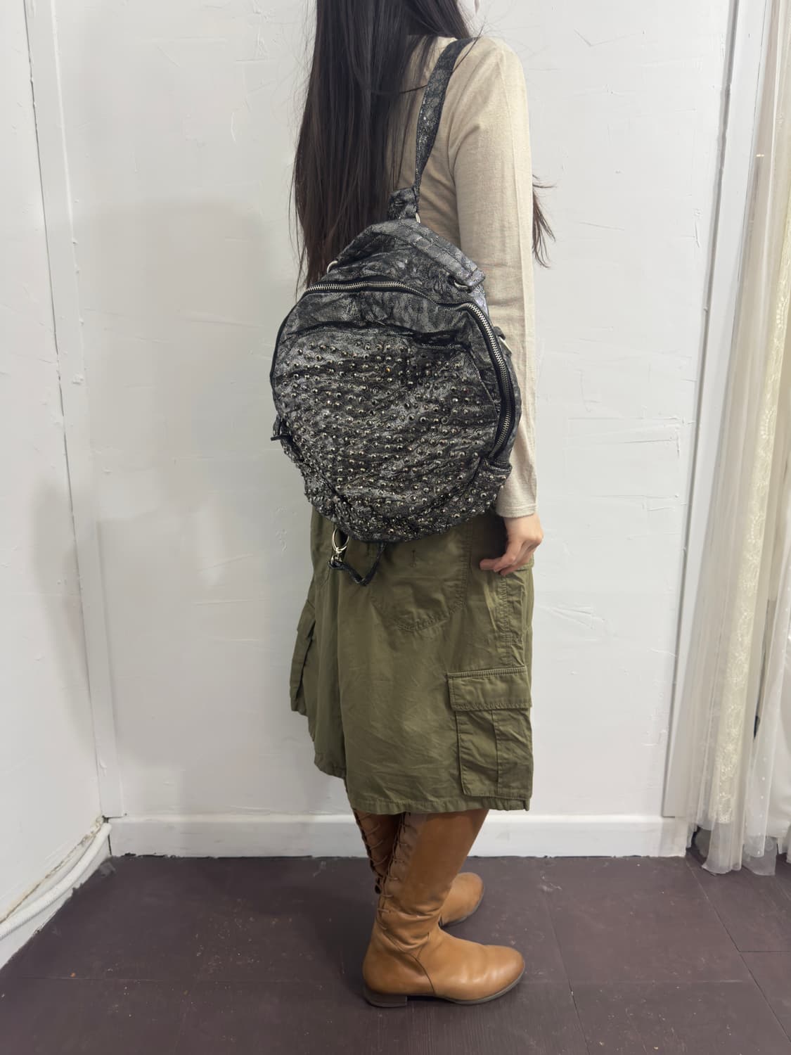 silver cubic backpack 상품이미지4