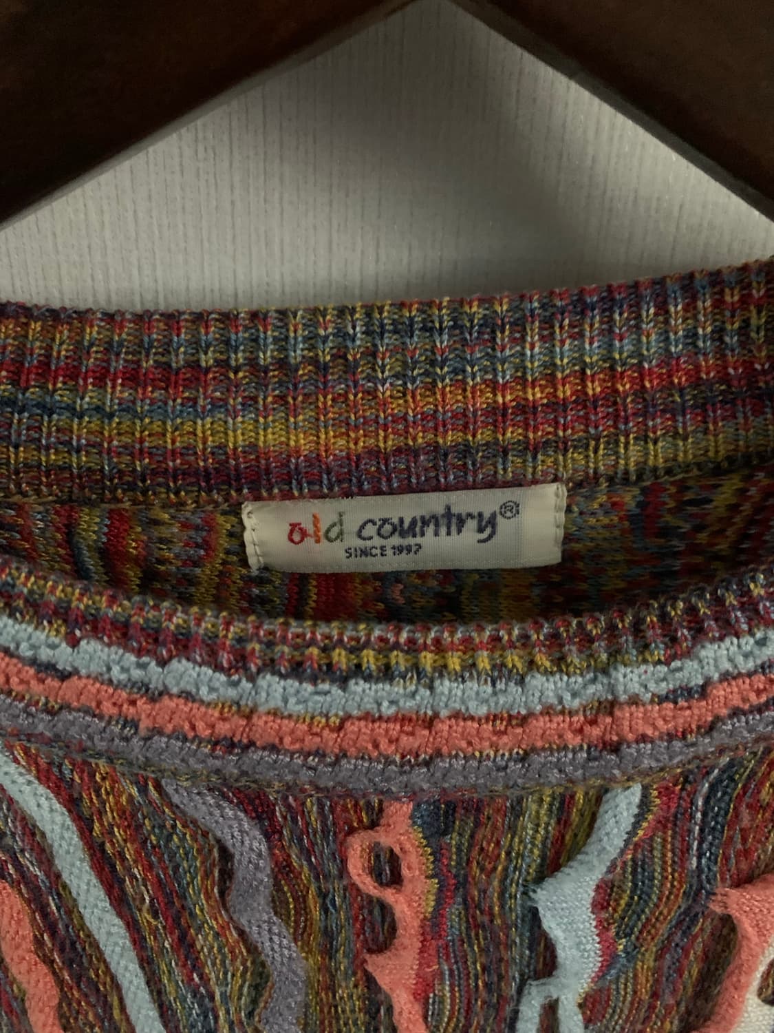 old country 패턴 빈티지 니트 상품이미지4