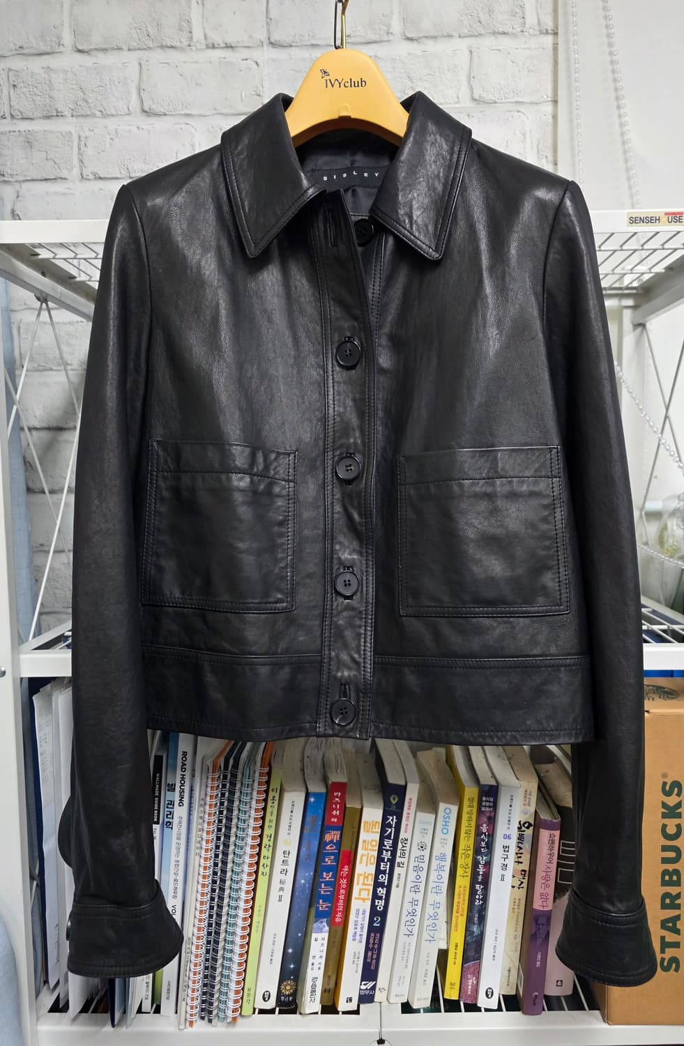 시슬리 가죽자켓 55 여성 숏 크롭 싱글 양가죽자켓 AD52 상품이미지1