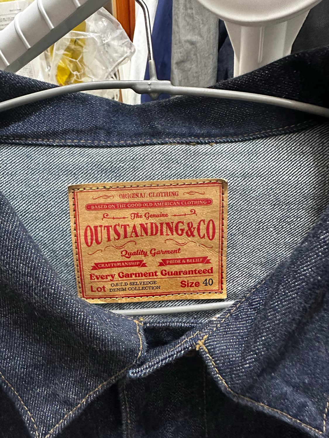 아웃스탠딩 셀비지 데님 자켓 M 사이즈 상품이미지2