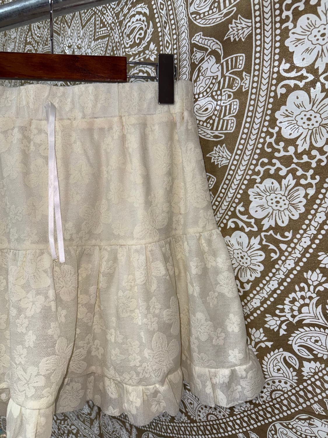 빈티지 여성 플라워패턴 밴딩 미니스커트  상품이미지4