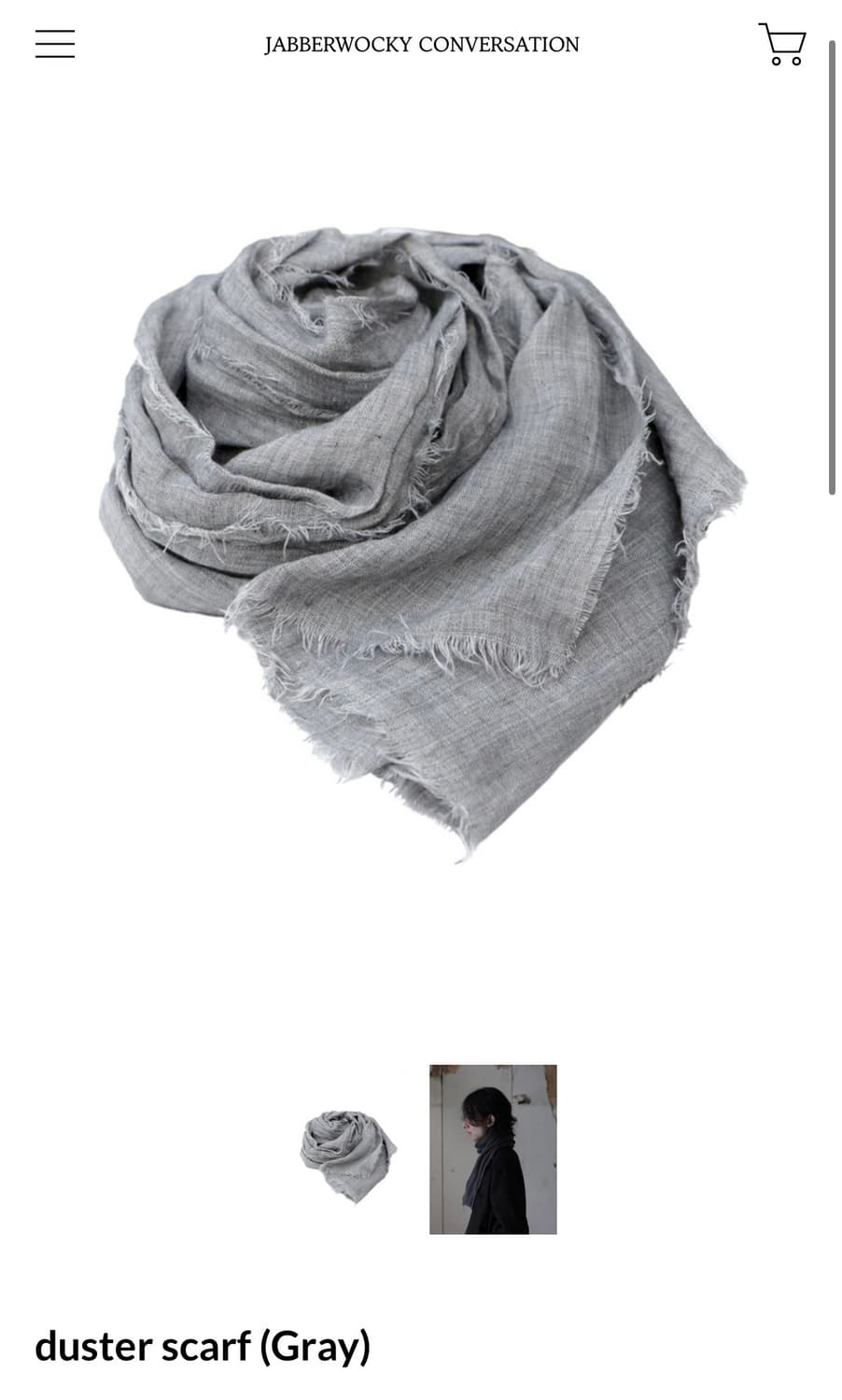 Jabberwocky duster scarf gray 상품이미지1